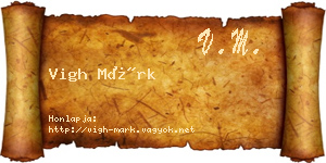 Vigh Márk névjegykártya